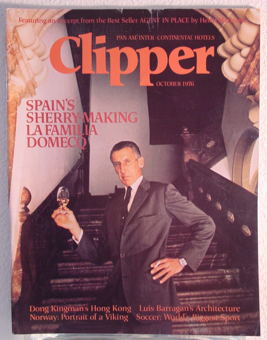 1976 October, Clipper in-flight Magazine with a cover story on Spanish Sherry.